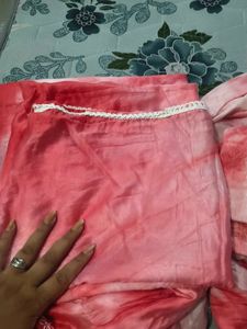 Pink Tie-Dye Kurta Set with Embroidery
