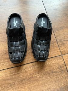 Freesia Black Woven Sandals