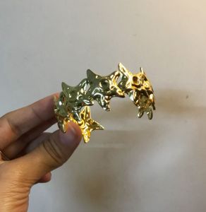Unique Gold Tone Star Cuff Bracelet