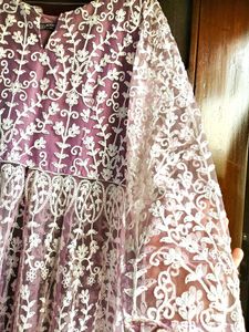 Floral Embroidered Anarkali Suit with Pants