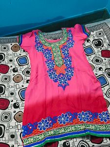 Pink Embroidered Kurta Set