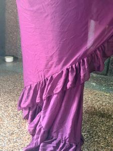 Purple 💜 Ruffle Saree ( New + Blouse Piece )