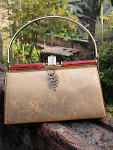 Vintage Clutch with Rhinestone Detail