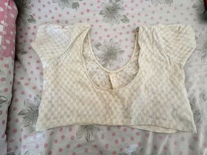 Off-White Textured Readymade Blouse