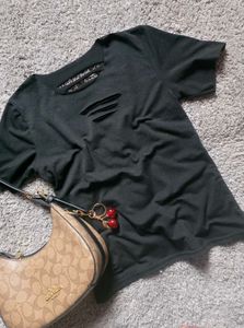 Black Distressed T-Shirt