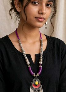 Boho Oxidized Necklace and Earring Set