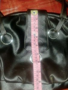 Stylish Black Faux Leather Handbag