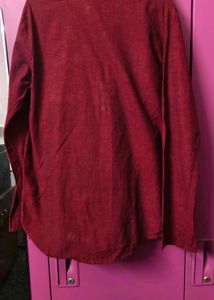 Maroon Mandarin Collar Kurta for men