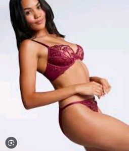 Burgundy Lace Bra and Panty Set