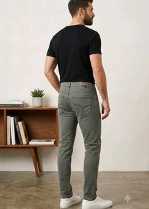 Men's Slim Fit Grey Casual Pants