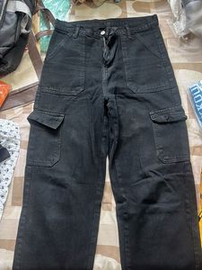 Black Cargo Jeans