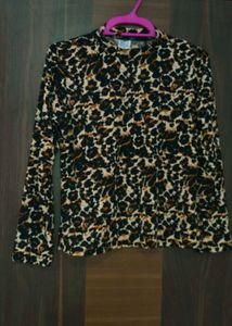 leopard Print Long Sleeve Top