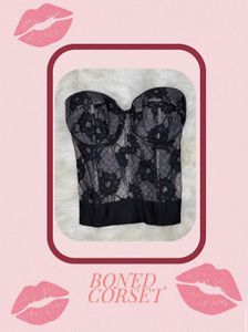 Floral Lace Boned Corset Top