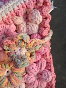 Beautifully made crochet flower hand bag