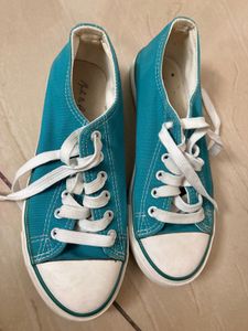 Turquoise Canvas Sneakers