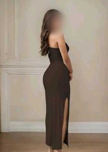 Brown Off-Shoulder Bodycon Dress