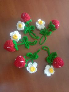 Handmade Crochet Strawberry keychain