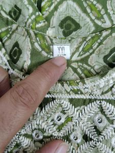 Green Printed Kurta Set