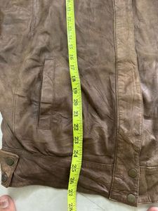Brown Leather Bomber Jacket