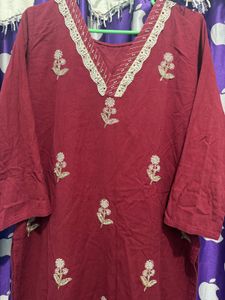 Maroon Kurta Set with Dupatta