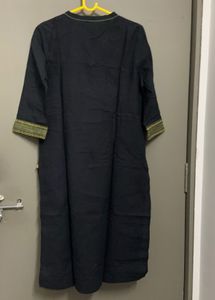 Aurelia Black Geometric Print Cotton Kurta