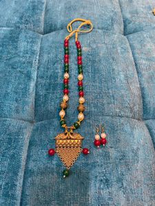 Traditional Peacock Necklace &amp; Earrings Set