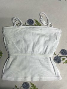 Cute White Cami Top with Bow