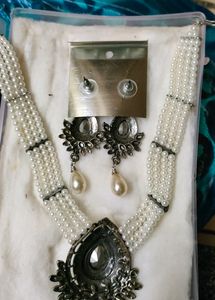 Silver Pearl 🦪 Set Very Pretty Necklace Se
