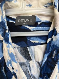 Abstract Print Short Sleeve Button-Up Shirt
