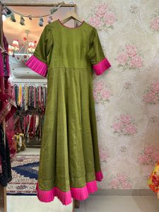 Elegant Olive Green Gown