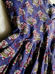 Purple Elephant Print Kurta