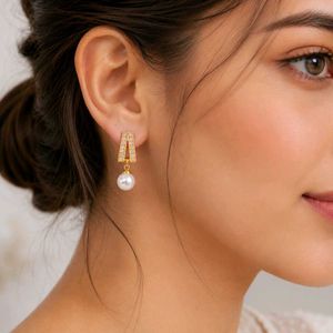 Elegant Pearl &amp; Crystal Drop Earrings