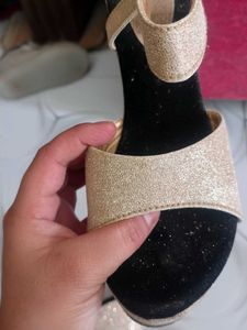 Sparkling Gold Heeled Sandals