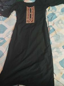 Black Embroidered Kurta set with dupatta
