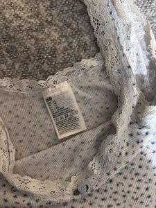 Cute Floral Lace Trim Tank Top