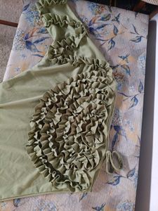 Green top with Ruffles