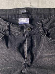 Gray Flared Denim Jeans
