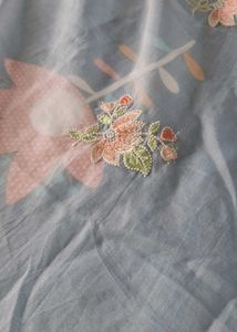 Elegant Floral Embroidered Saree