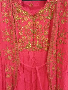 Elegant Red gown with Intricate Embroidery