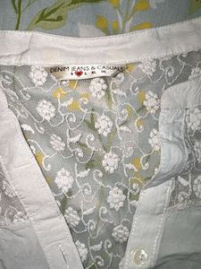 Stylish White Lace Detail Top