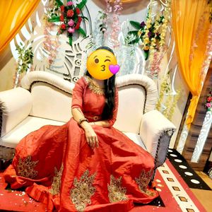 Elegant Maroon Embroidered Ethnic Gown