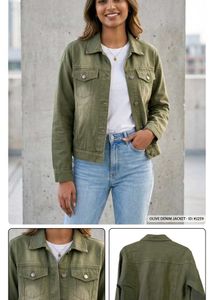Olive Green Denim Jacket
