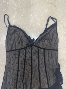 Sheer Black Lace Camisole Top