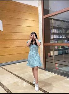 Green Floral Mini Dress