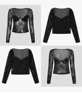 Chic Black Lace Long Sleeve Top