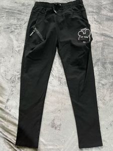 Black Graphic Print Pants