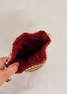 Shadi Embellished Velvet Potli Bag