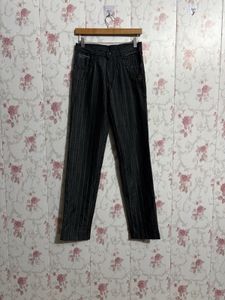 Vintage Dark Wash Pinstripe Denim Trousers – Slim