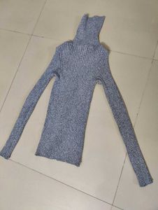 Elegant Grey Turtleneck Sweater