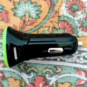 USB Car charger Adaptor Green Panel